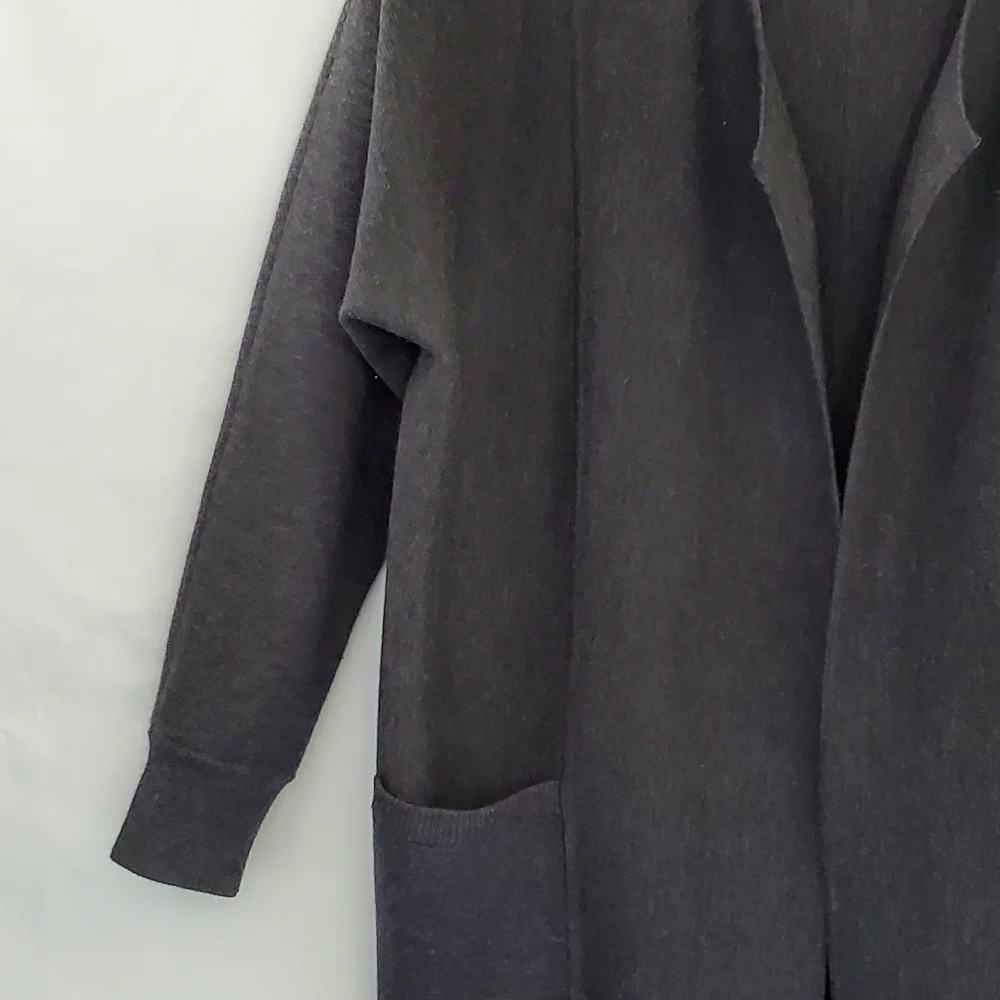 Athleta‎ Chill Chaser Merino Wool Blend Long Cardigan Med Open Front Knit Duster